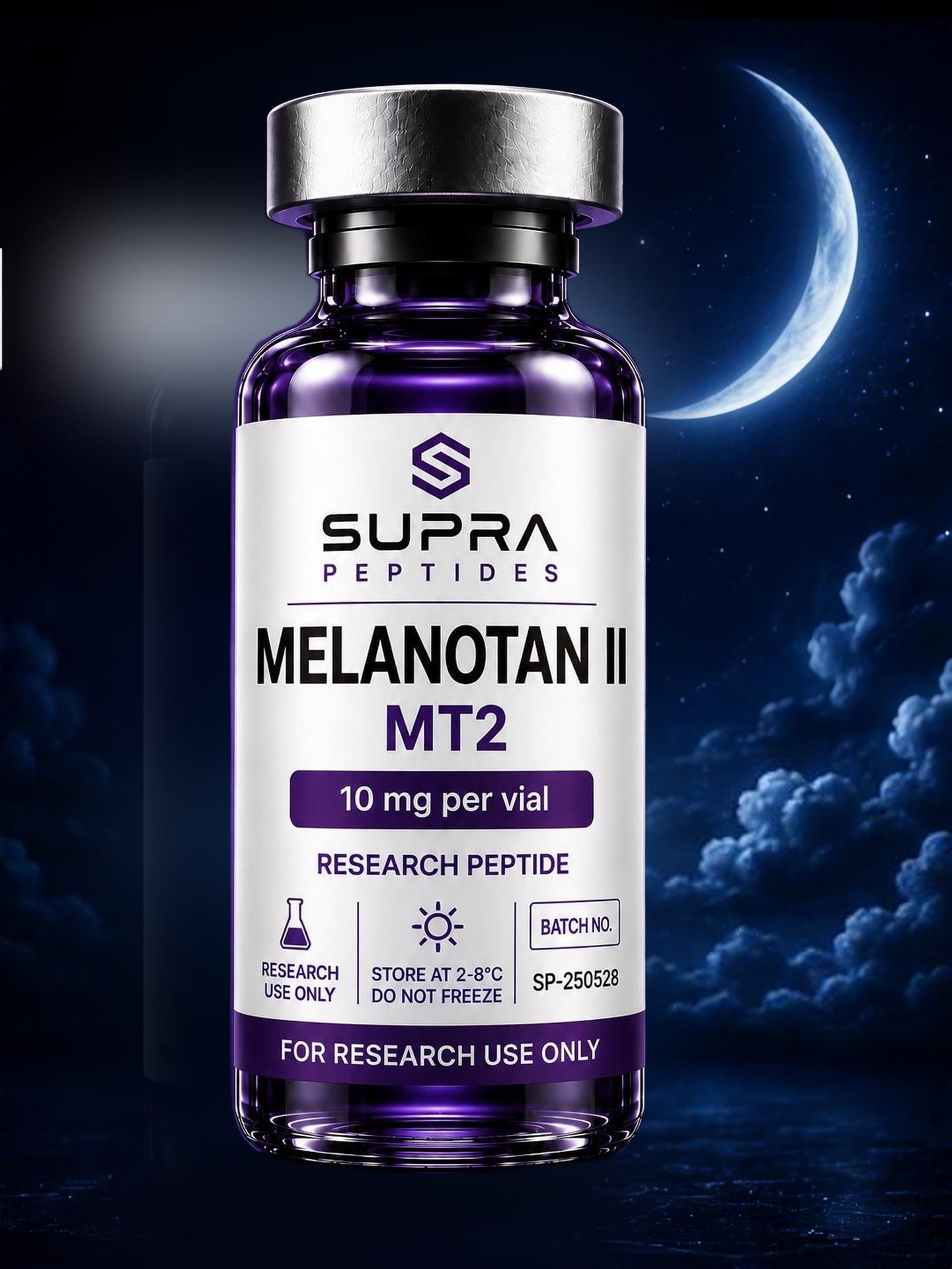 Hætteglas med Melanotan II fra Supra Peptides