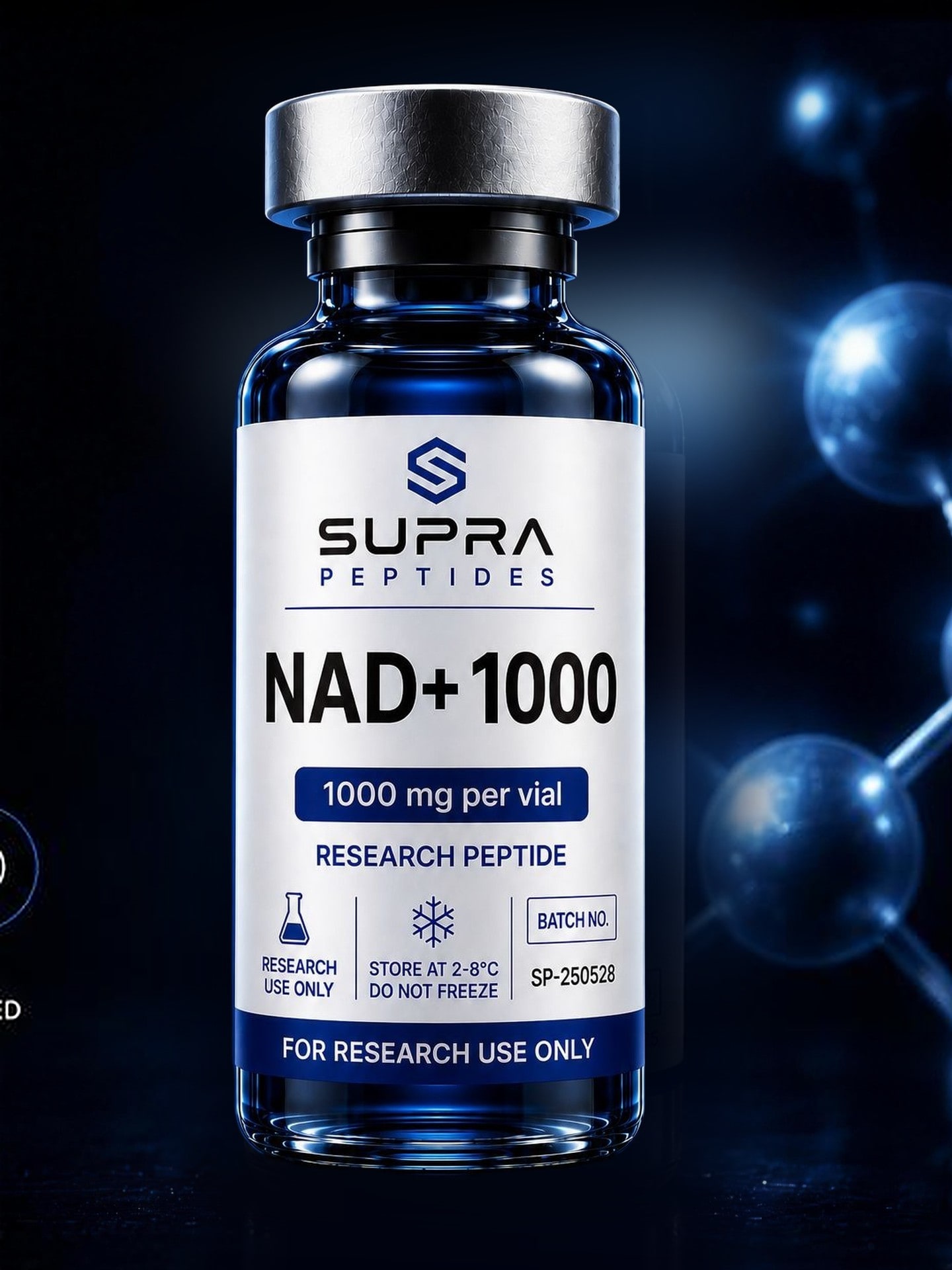 Hætteglas med NAD+ 1000 fra Supra Peptides
