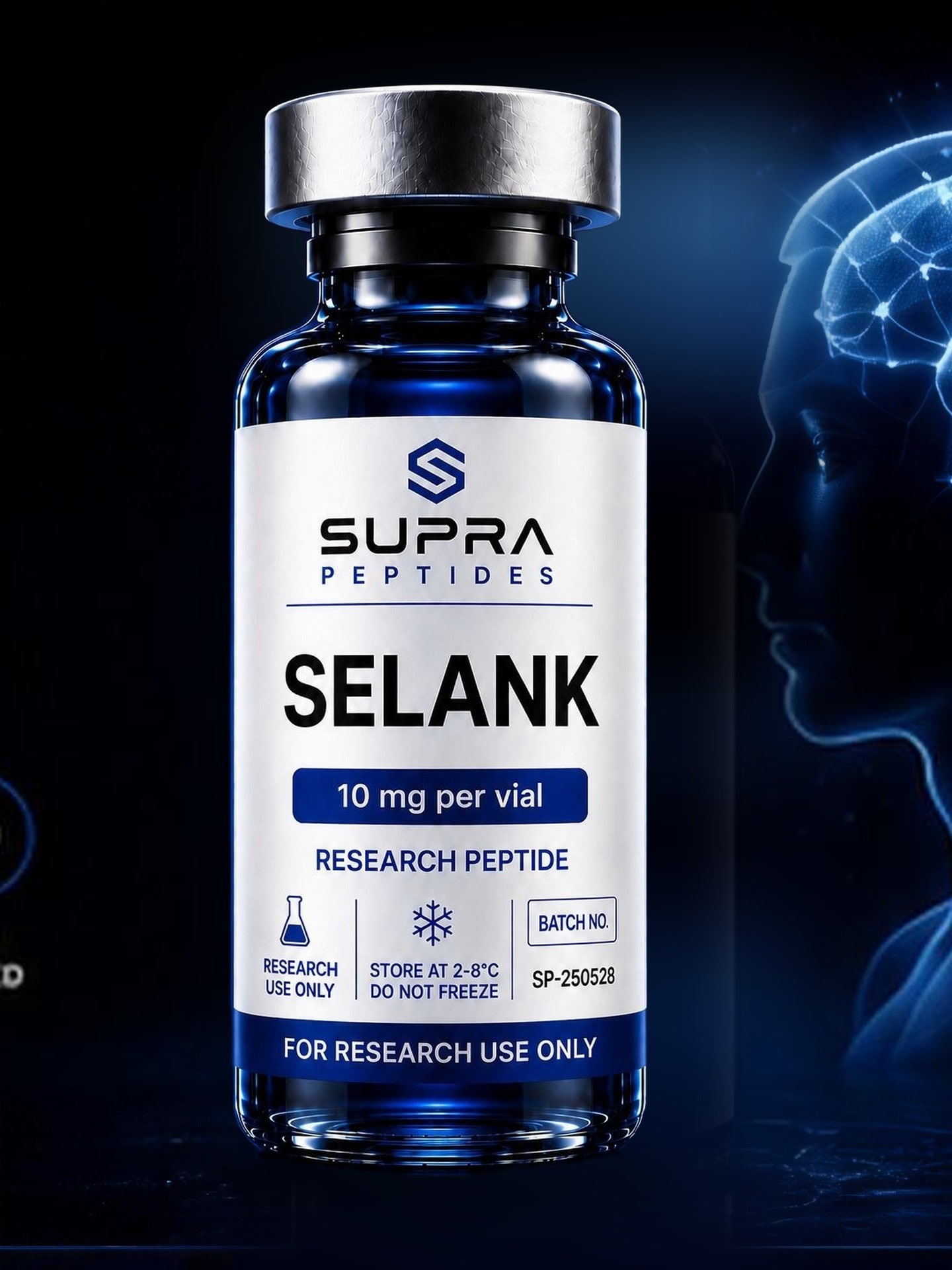 Hætteglas med Selank fra Supra Peptides